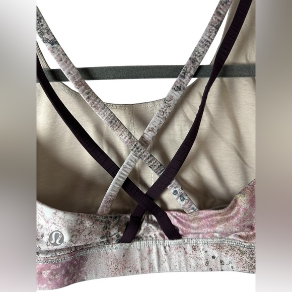 Lululemon Energy Bra Sugar Crush Multi Black Cherry Size 8 - Picture 8 of 9
